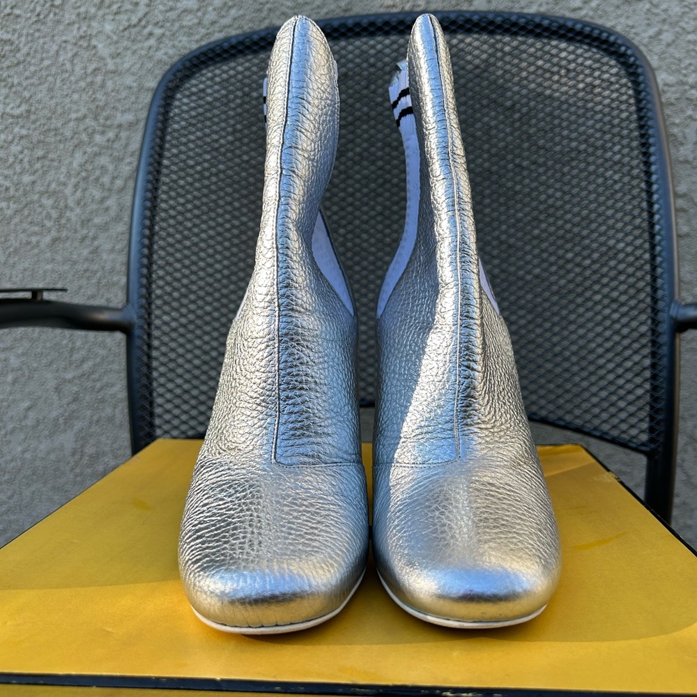 Fendi Marie Antoinette Silver Heeled Boots